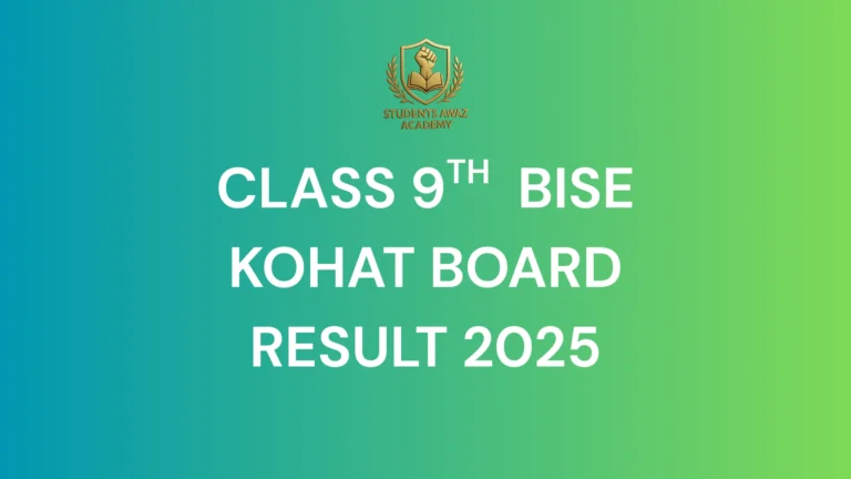 Students checking BISE Kohat Board 9th Class Result 2025 online by roll number and name