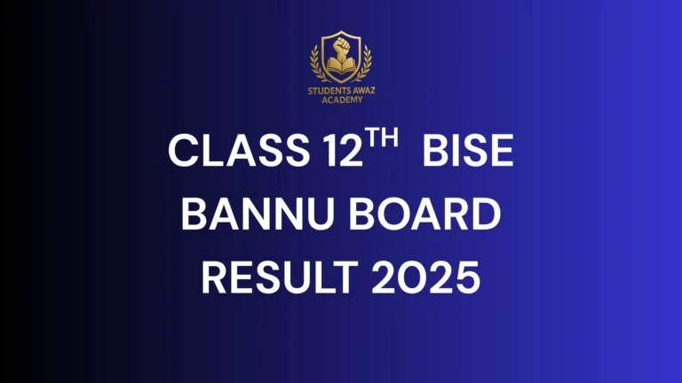 Bannu Board 12th Class Result 2025 – Check by Name, Roll Number, or SMS