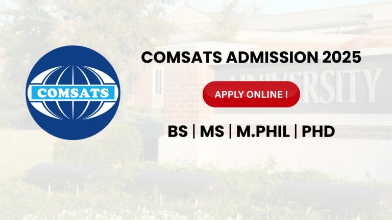 COMSATS admission online 2025 apply via portal for BS, MS, and PhD programs